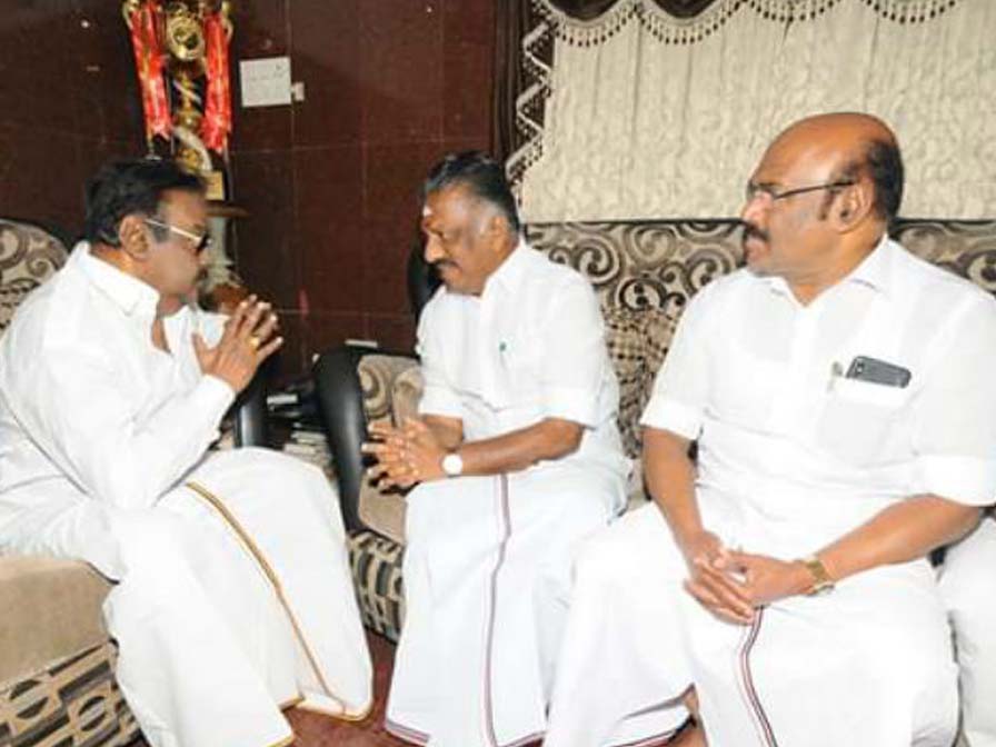 OPS, D Jayakumar AIADMK meets Vijayakanth